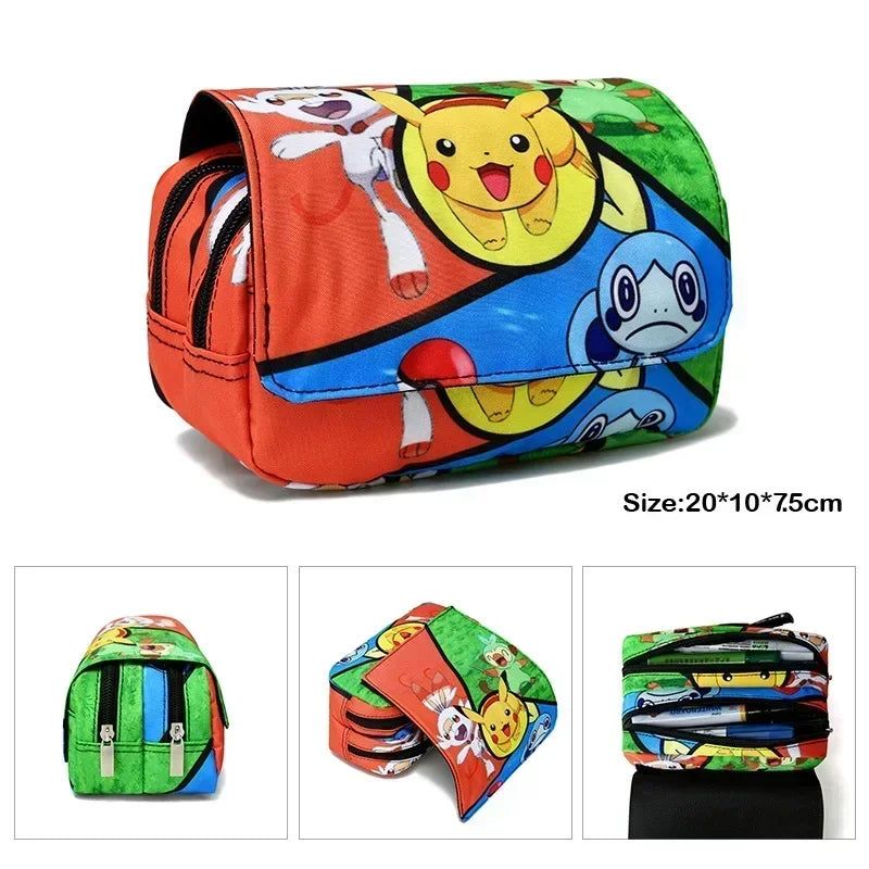 Trousse Pokémon – Design animé, multi-rangements