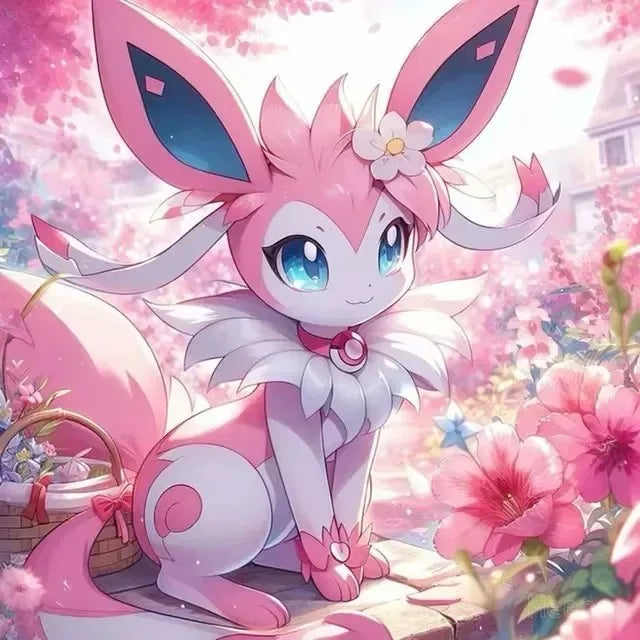 Tableau Diamant Pokémon Nymphali – Kit Diamond Painting Complet