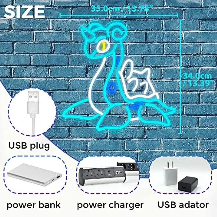 Enseigne Néon Pokémon lokhlass – Décoration Murale Lumineuse LED