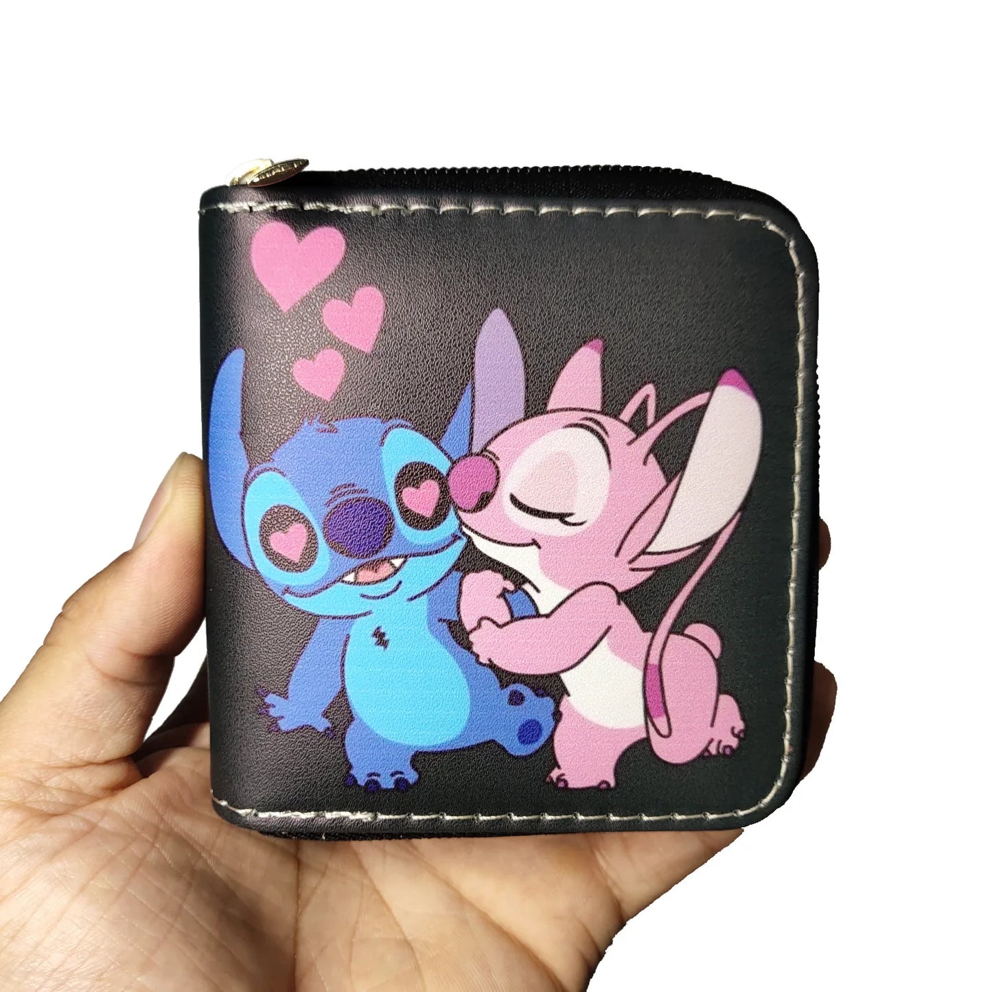 Porte-monnaie Stitch et Angel Disney - Compact et Pratique (10x10 cm)