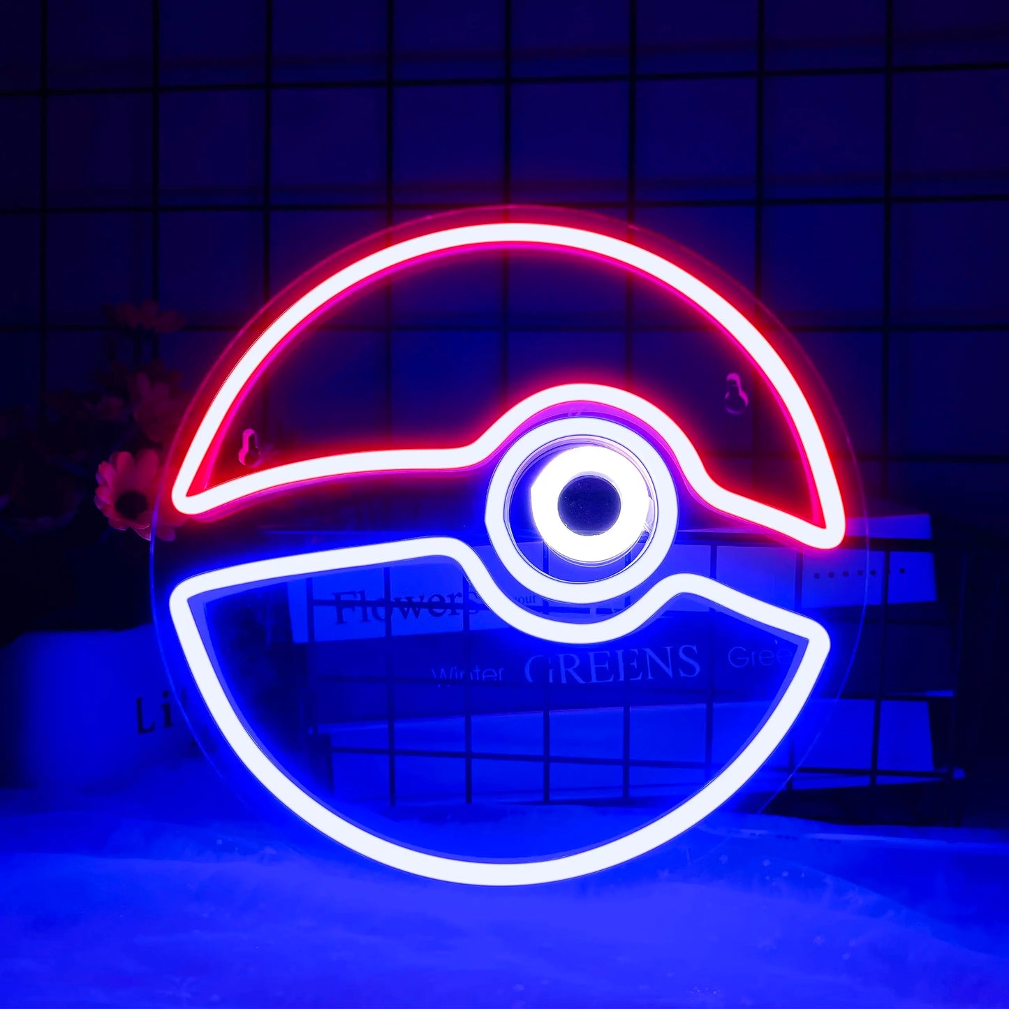 Lampe Néon LED Pokéball – Décoration Murale