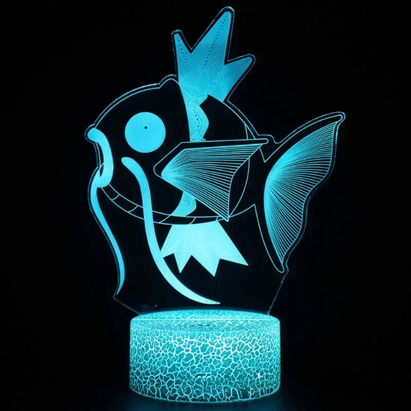 Lampe LED 3D Pokémon – 16 couleurs, télécommande & tactile