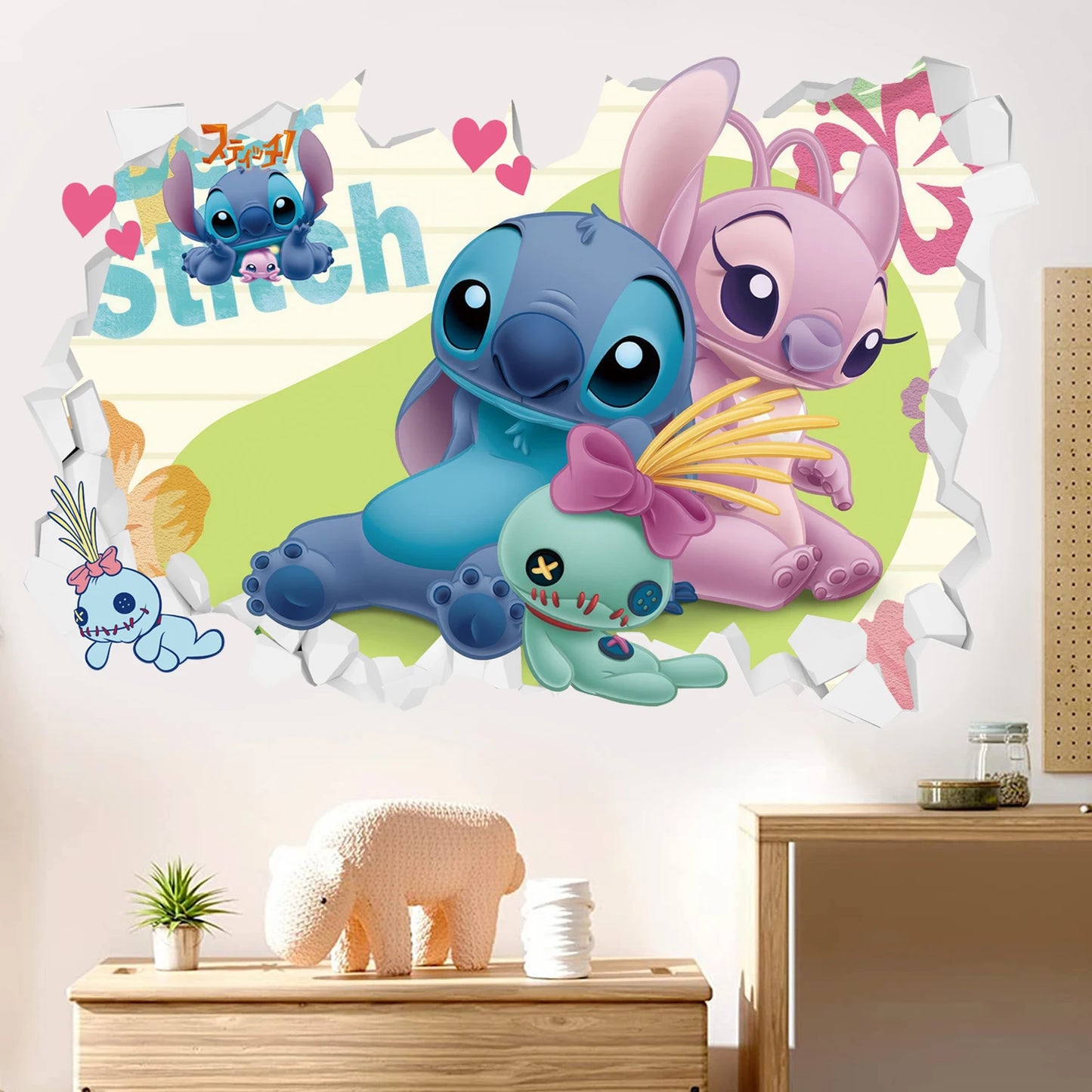 Sticker mural Stitch et Angel