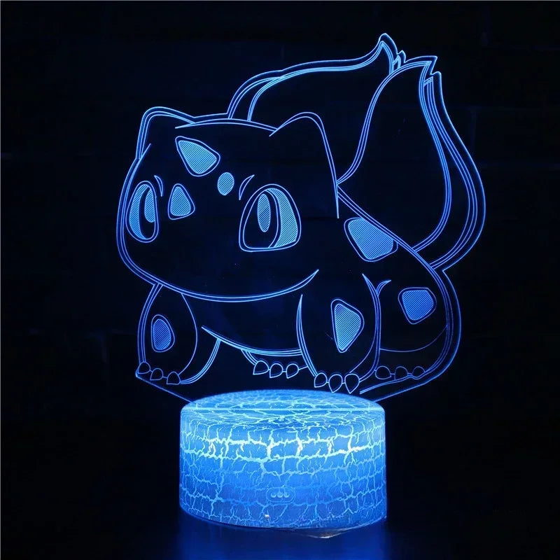 Lampe LED 3D Pokémon – 16 couleurs, télécommande & tactile