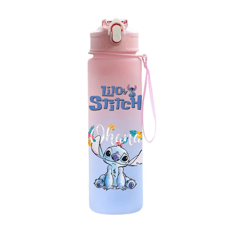 Disney Stitch Water Bottle â 750ml Water Bottle with Built-in Straw