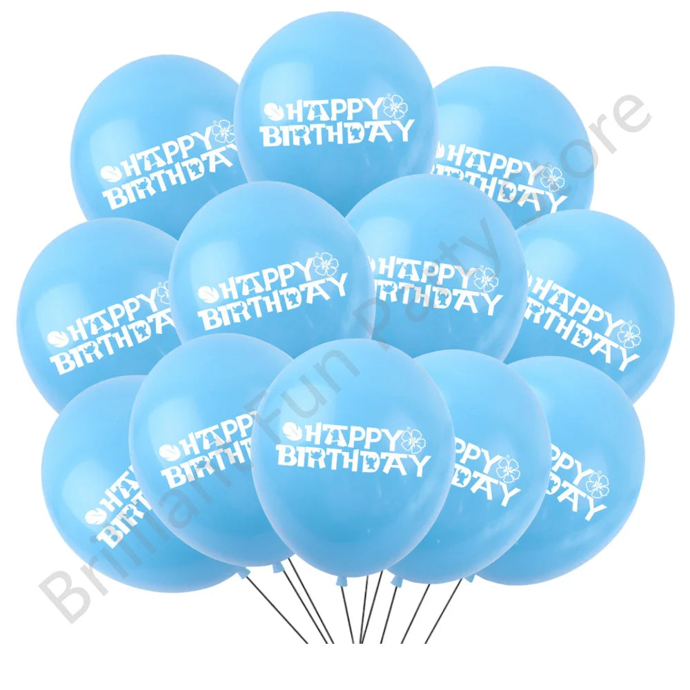 Ballons de fête Lilo & Stitch "Happy Birthday" – Lot de 12 ballons en latex pour anniversaire