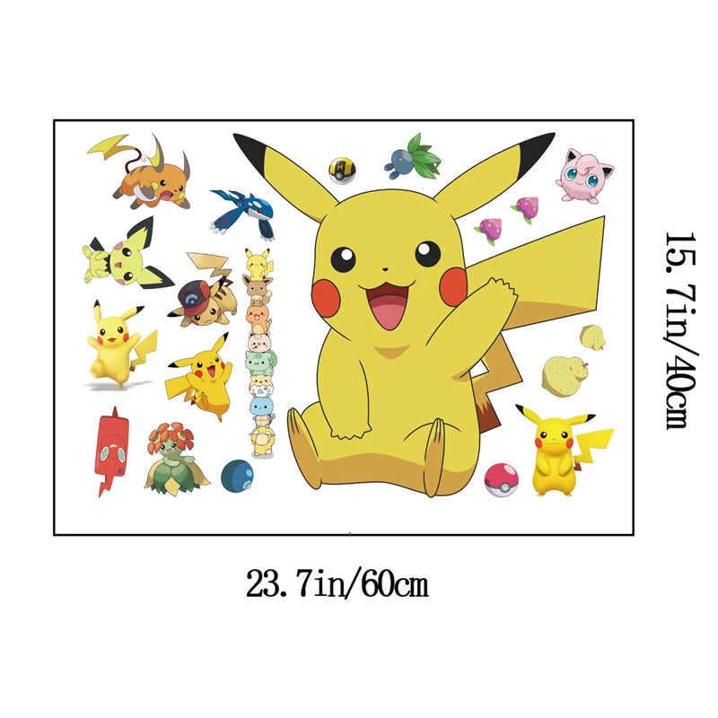 Stickers Muraux Pokémon – Nouvelle Collection Effet 3D