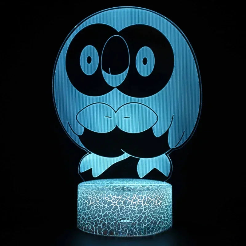 Lampe LED 3D Pokémon – 16 couleurs, télécommande & tactile