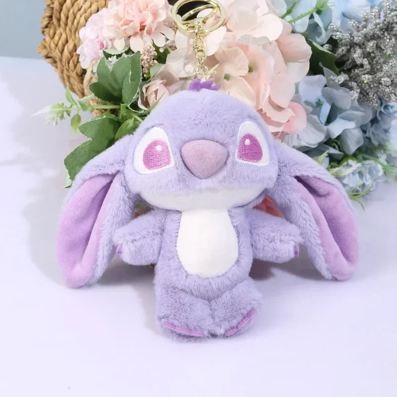 Porte-clés peluche Stitch & Angel – Accessoire kawaii Disney
