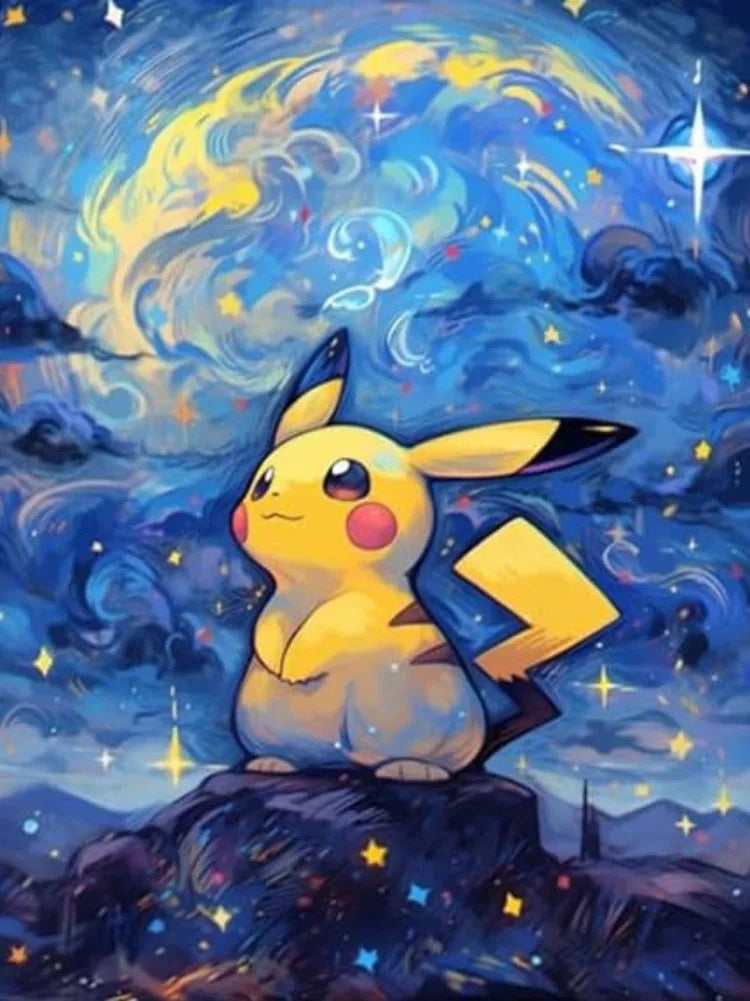 Diamond Painting Pokémon Pikachu – Diamants Ronds à Réaliser Soi-Même
