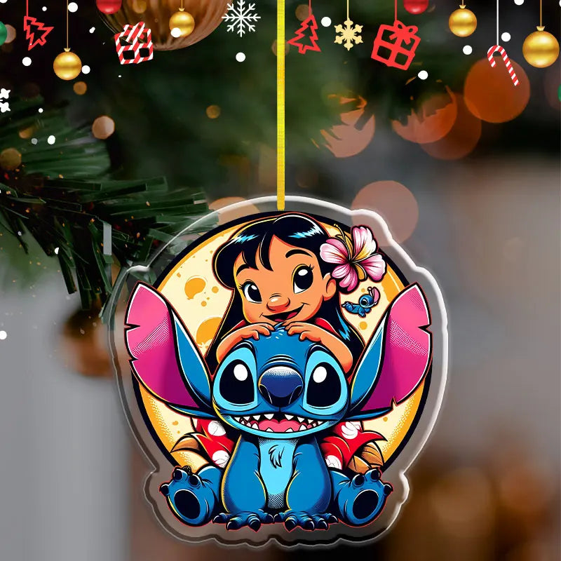 Pendentif de Noël Disney Lilo et Stitch – Décoration en acrylique 2D