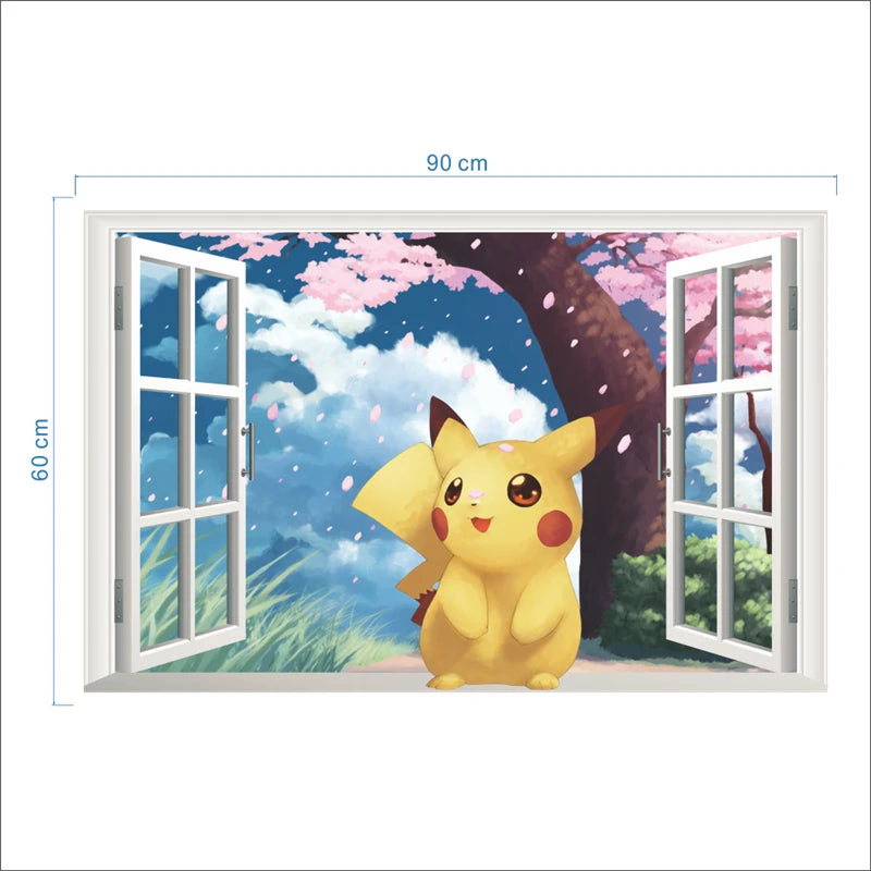 Stickers Muraux Pokémon – Effet 3D Brèche Murale
