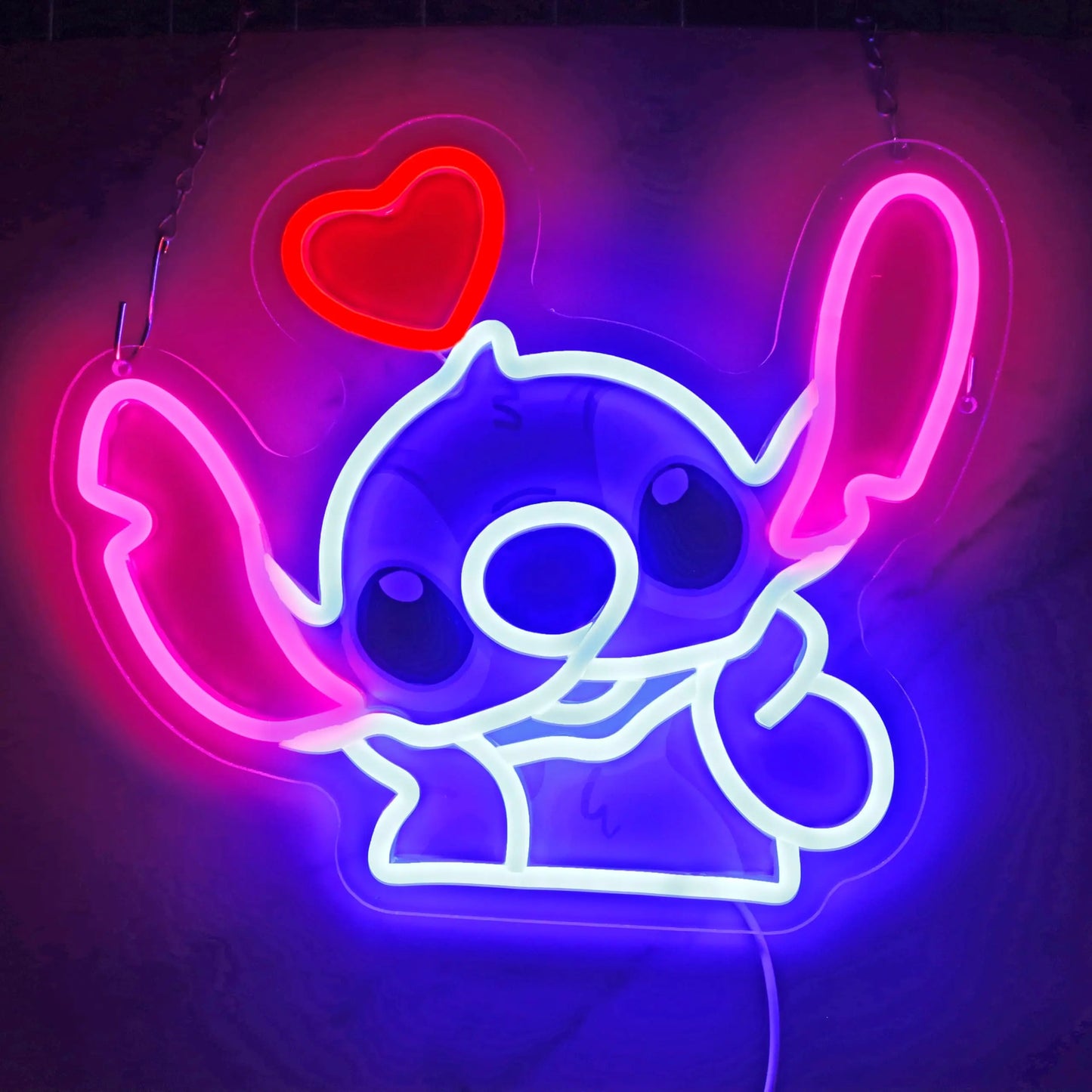 Lampe néon Stitch cœur
