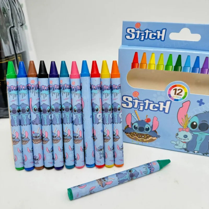 Lot de 12 Crayons de pastels Stitch
