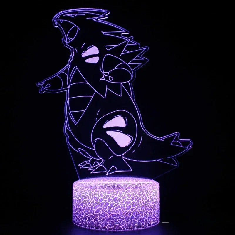 Lampe LED 3D Pokémon – 16 couleurs, télécommande & tactile