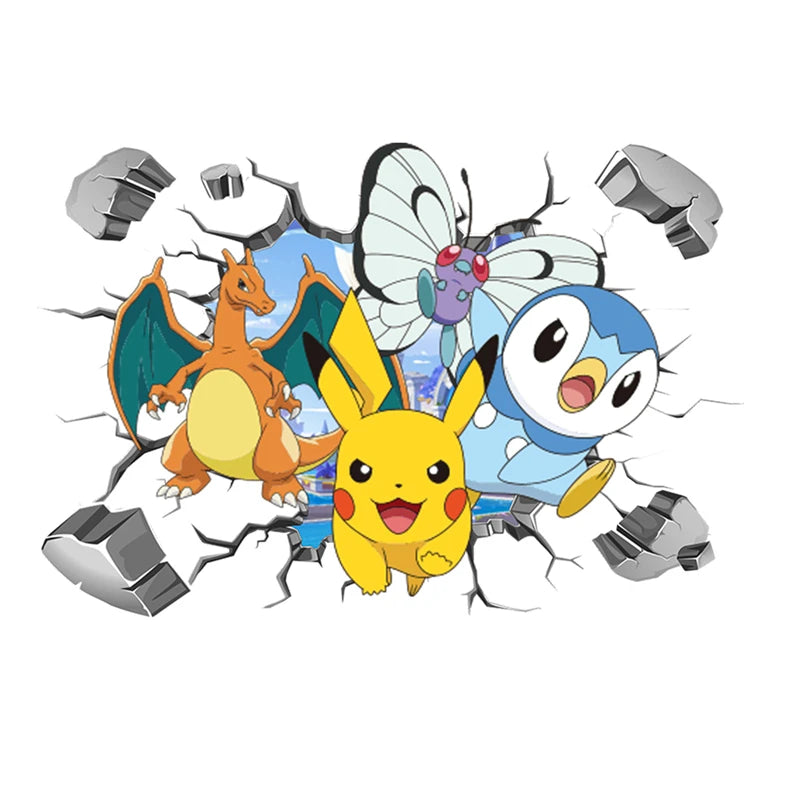 Stickers Muraux Pokémon – Nouvelle Collection Effet 3D