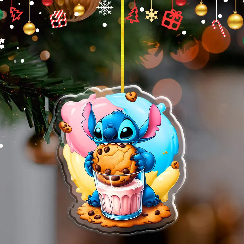 Pendentif de Noël Disney Stitch cookie – Décoration en acrylique 2D