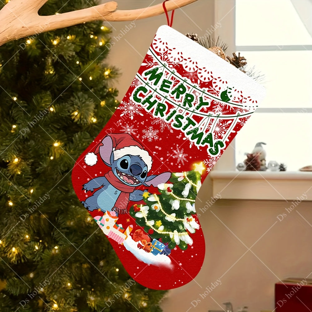 Chaussette de Noël Stitch – Rouge sapin