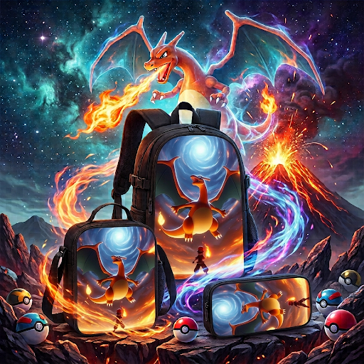 Set Sac à Dos Pokémon – Édition Dracaufeu (3 Pièces)