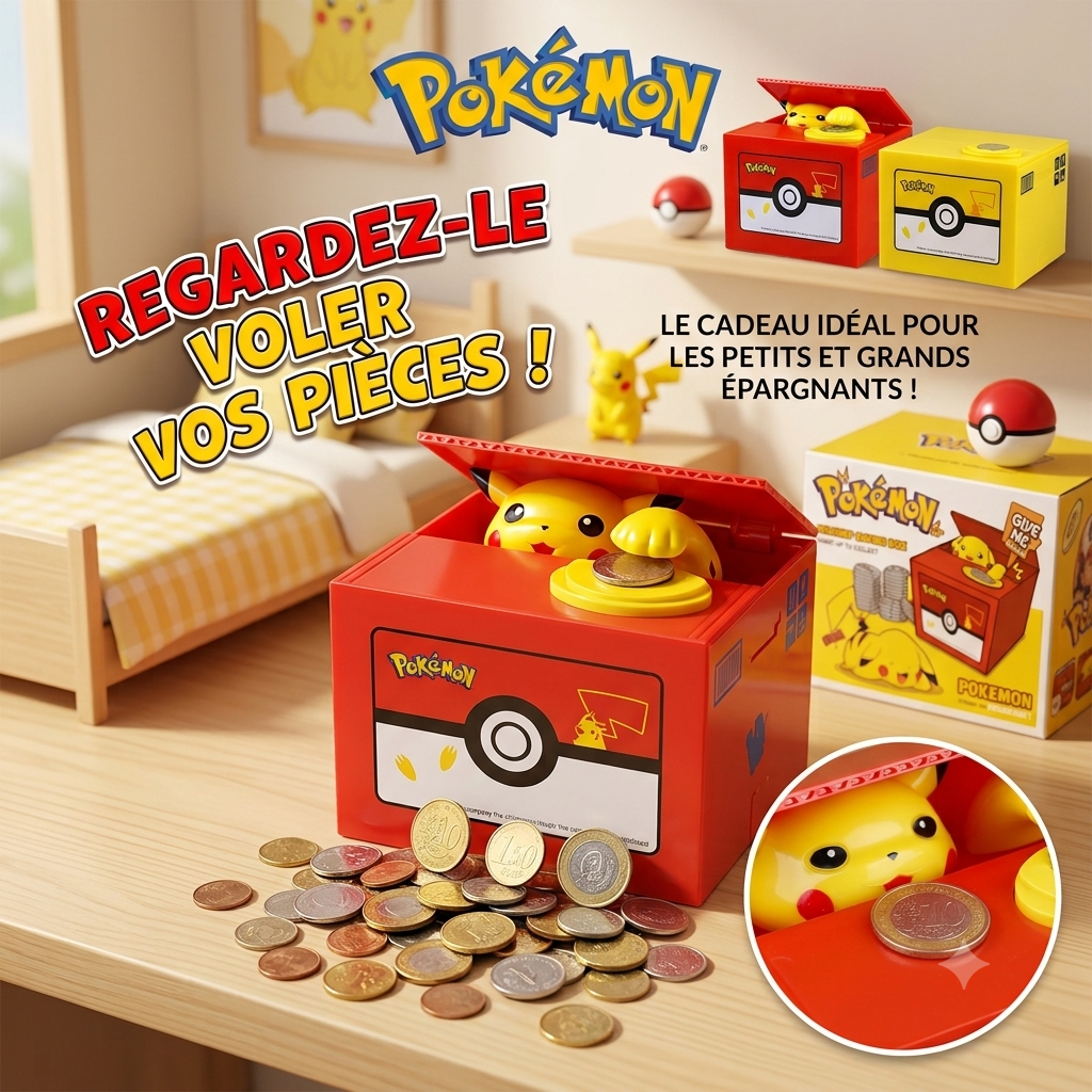 Tirelire Électronique Pikachu – Économisez avec votre compagnon favori !