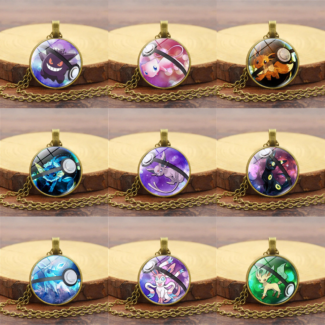 Collier Pokémon avec pendentif en verre – ✨ stock TRÈS limité