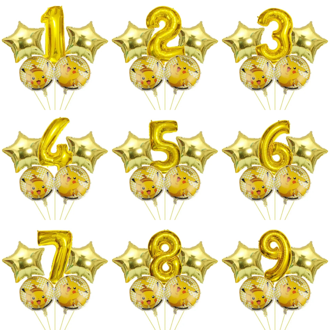 Pokémon Gold Number Helium Balloons (0-9)