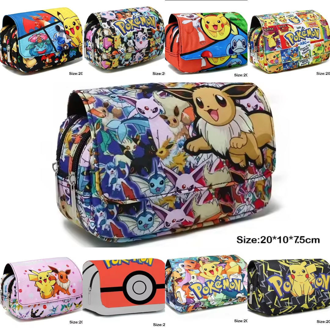 Trousse Pokémon – Design animé, multi-rangements