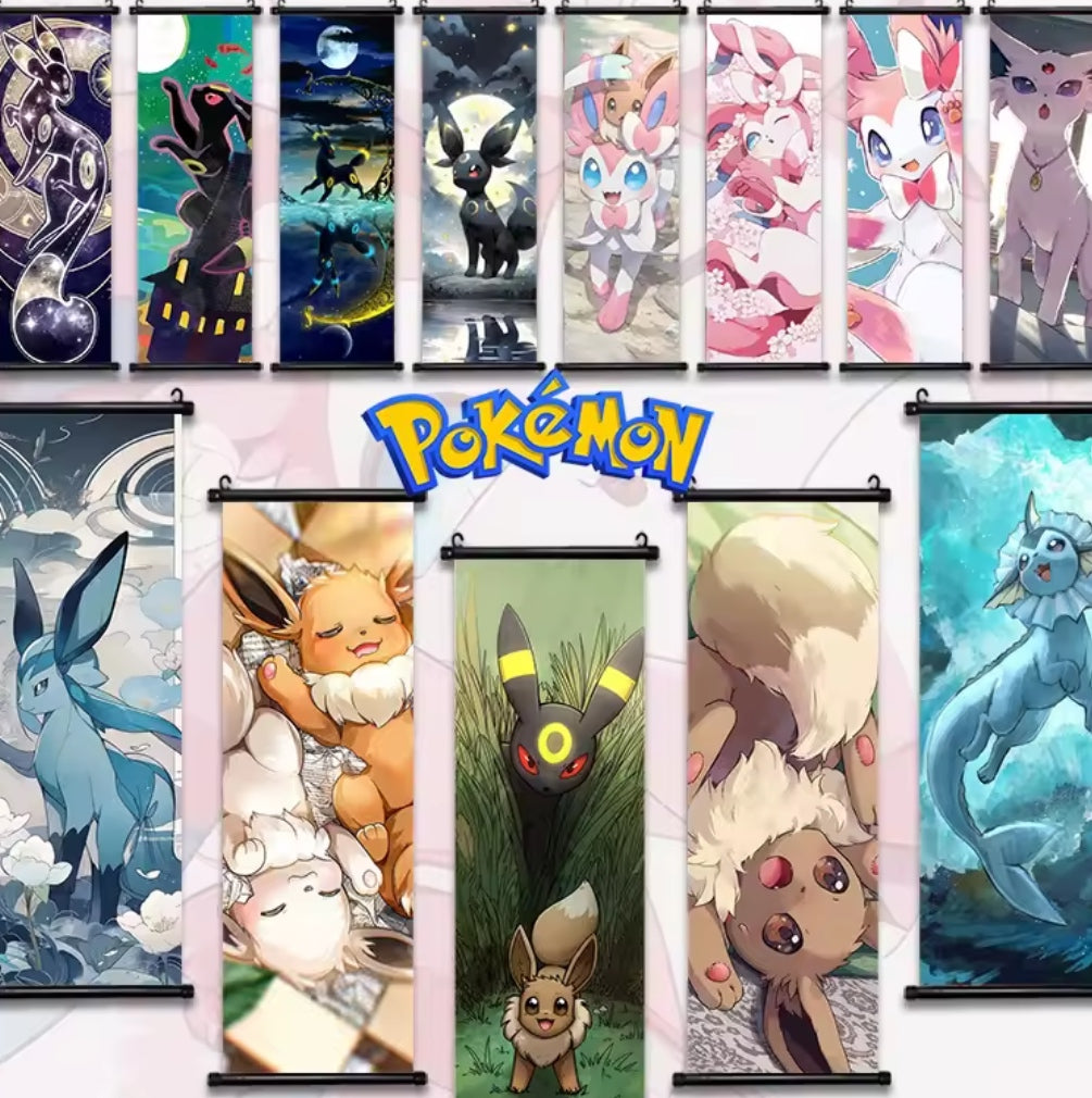 Affiches Pokémon Évolutions d’Évoli – Toile Murale en Tissu Canvas