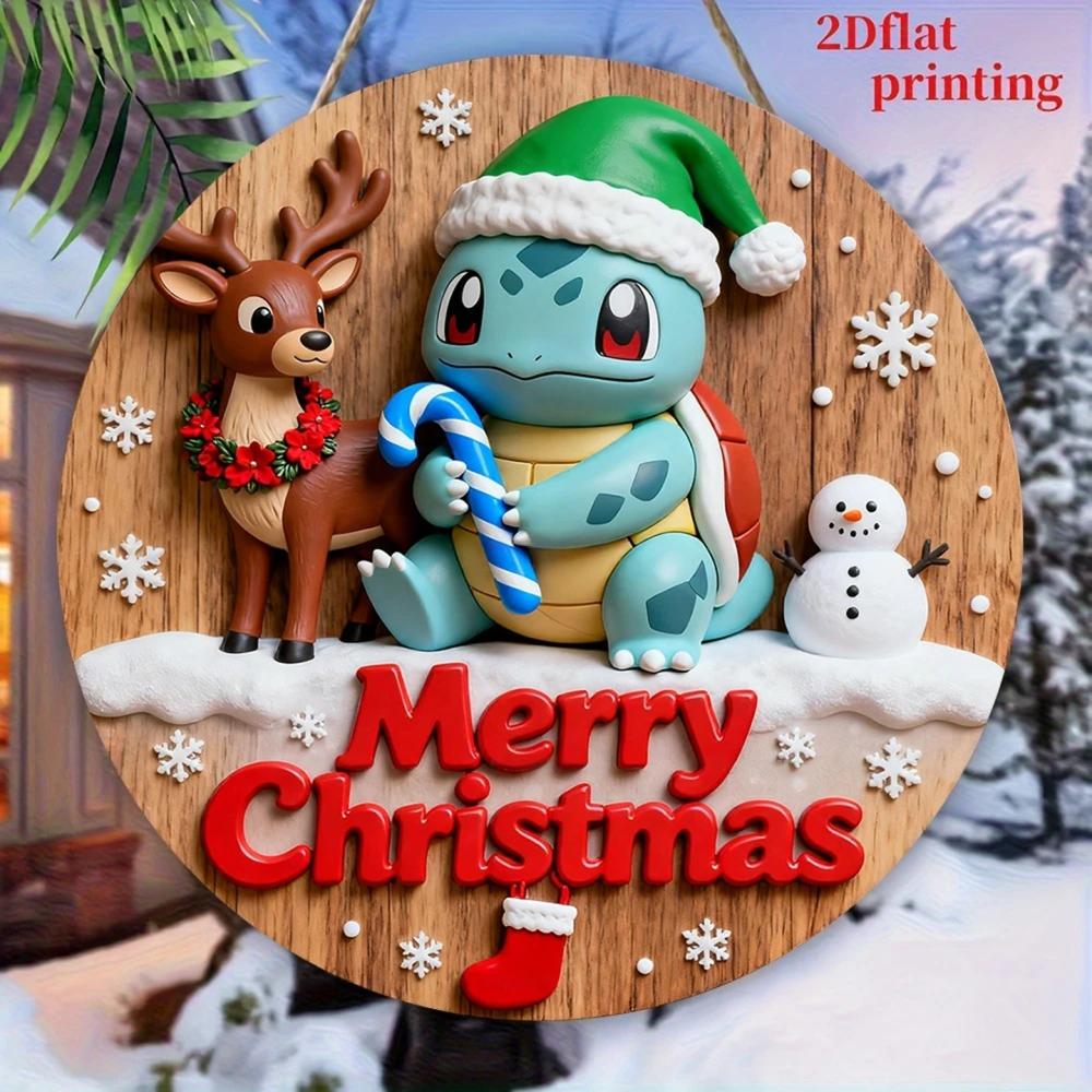 Panneau de Bienvenue Noël Pokémon – Décoration murale en bois