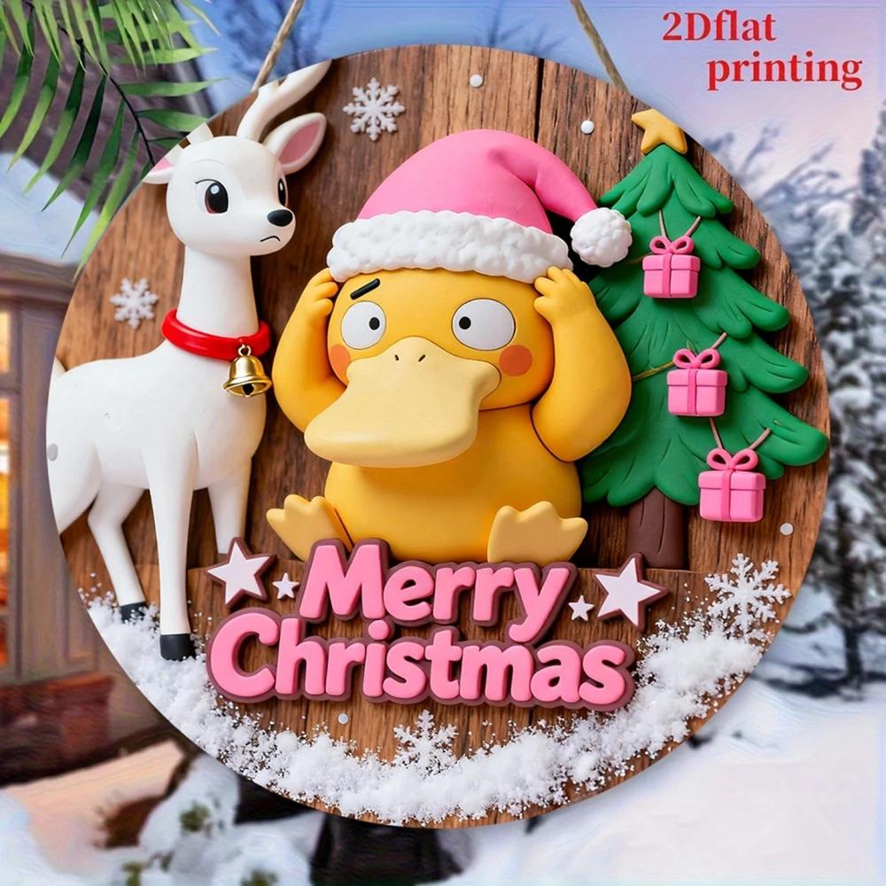 Panneau de Bienvenue Noël Pokémon – Décoration murale en bois