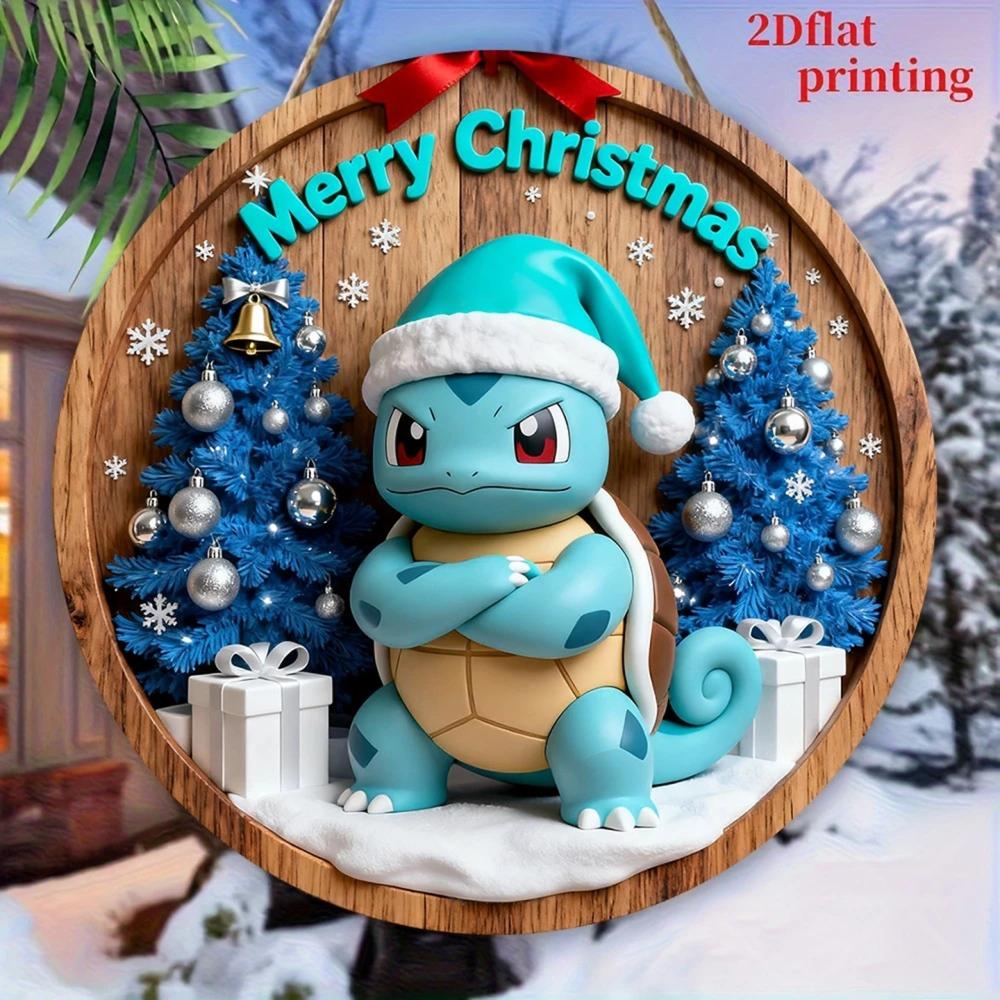 Panneau de Bienvenue Noël Pokémon – Décoration murale en bois