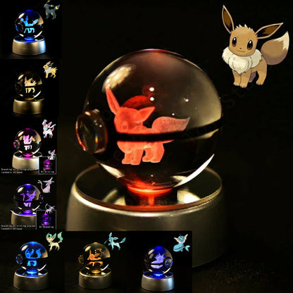 3D Pokémon Crystal Ball Eevee and Evolutions