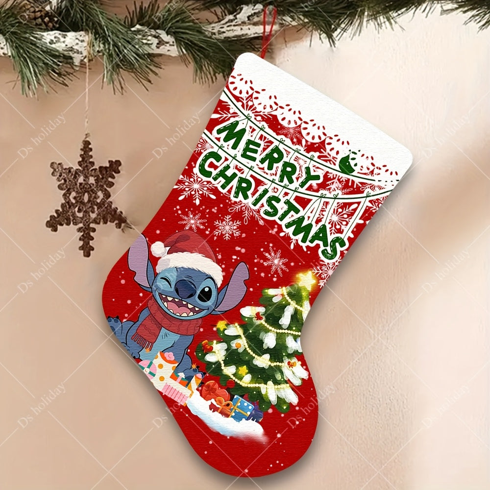 Chaussette de Noël Stitch – Rouge sapin