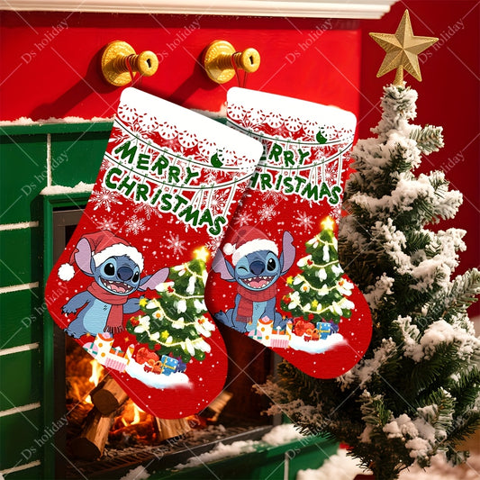 Chaussette de Noël Stitch – Rouge sapin