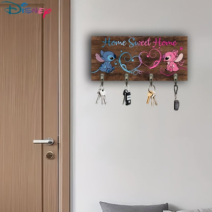 Plaque Murale en Bois "Home Sweet Home" – Stitch & Angel