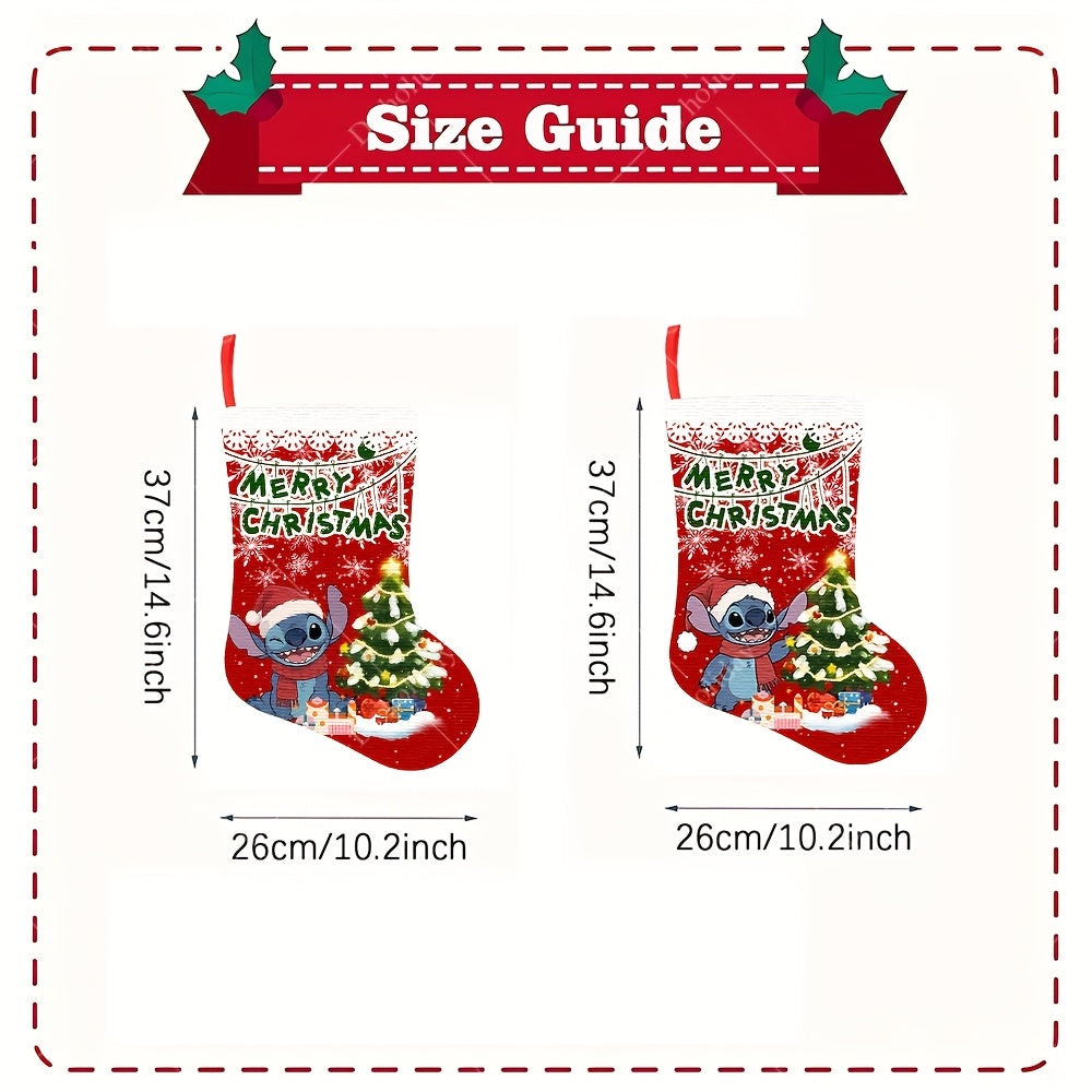 Chaussette de Noël Stitch – Rouge sapin