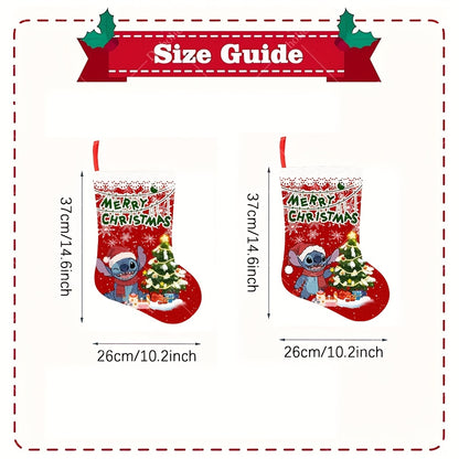 Chaussette de Noël Stitch – Rouge sapin