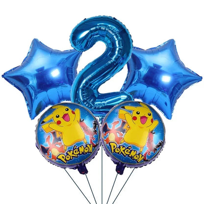 Ballons Hélium Chiffres Bleus Pokémon (0 à 9) – Fête & Anniversaire