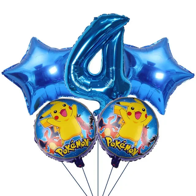 Ballons Hélium Chiffres Bleus Pokémon (0 à 9) – Fête & Anniversaire