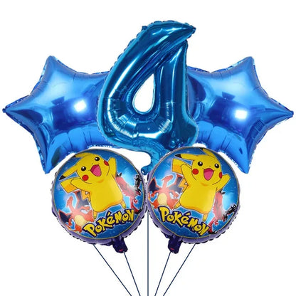 Ballons Hélium Chiffres Bleus Pokémon (0 à 9) – Fête & Anniversaire
