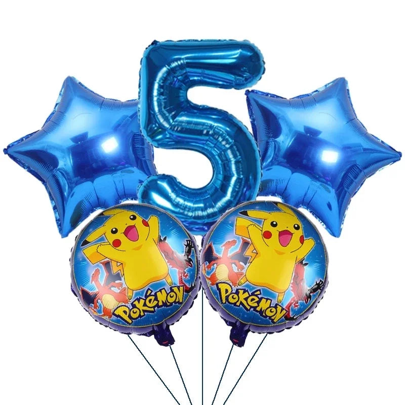 Ballons Hélium Chiffres Bleus Pokémon (0 à 9) – Fête & Anniversaire