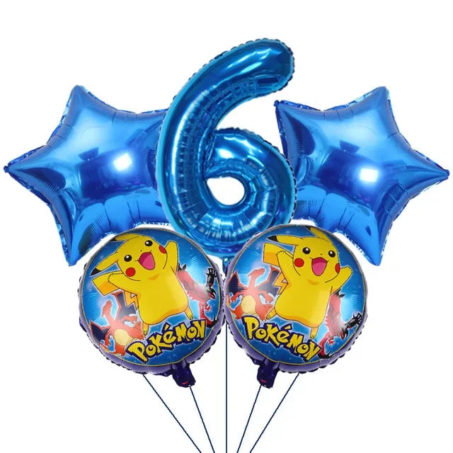 Ballons Hélium Chiffres Bleus Pokémon (0 à 9) – Fête & Anniversaire