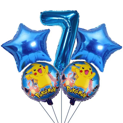 Ballons Hélium Chiffres Bleus Pokémon (0 à 9) – Fête & Anniversaire