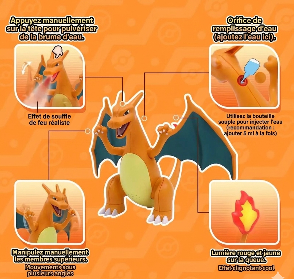 Dracaufeu Cracheur de Brume Lumineux – Figurine Pokémon