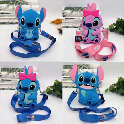 Mini Sac Bandoulière & Porte-monnaie en Silicone Disney Stitch