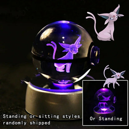 3D Pokémon Crystal Ball Eevee and Evolutions