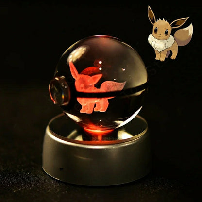 3D Pokémon Crystal Ball Eevee and Evolutions