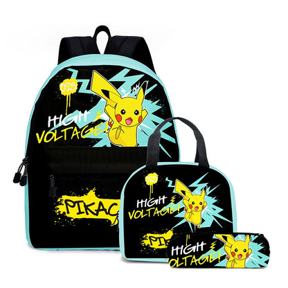 Pack École Pokémon 3-en-1 – Sac à dos, Trousse et Lunch Bag (Modèles au choix)