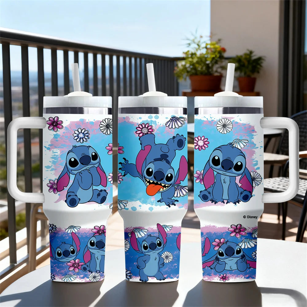 Gobelet Isotherme  1,18 L Disney Stitch – Avec Poignée et Paille