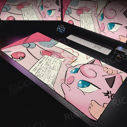 Tapis de souris XXL Pokémon Rondoudou – Douceur et style pour votre setup ! 🎤💖
